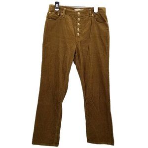 Tory Burch Womens Jeans  Brown Corduroy Button Fly Straight Fit  Pants 30 x 28